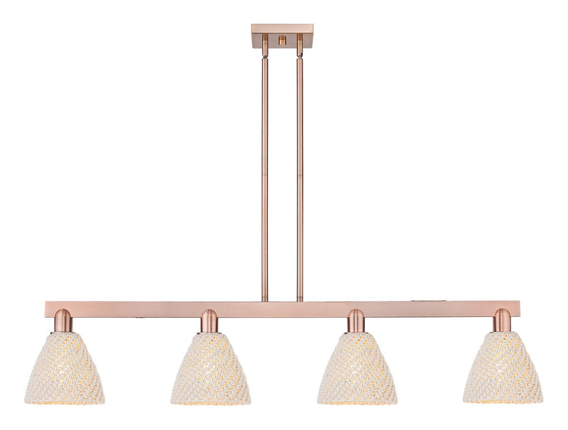 Innovations 716-4I-AC-NBD-75-NAT Four Light Island Pendant, Antique Copper