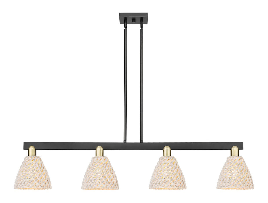 Innovations 716-4I-BAB-NBD-75-NAT Four Light Island Pendant, Black Antique Brass