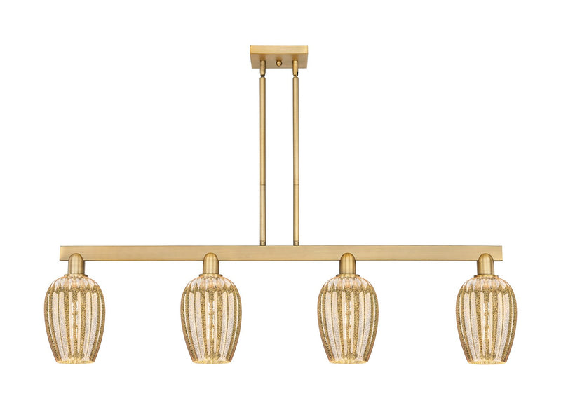 Innovations 716-4I-BB-G457-6ME Four Light Island Pendant, Brushed Brass