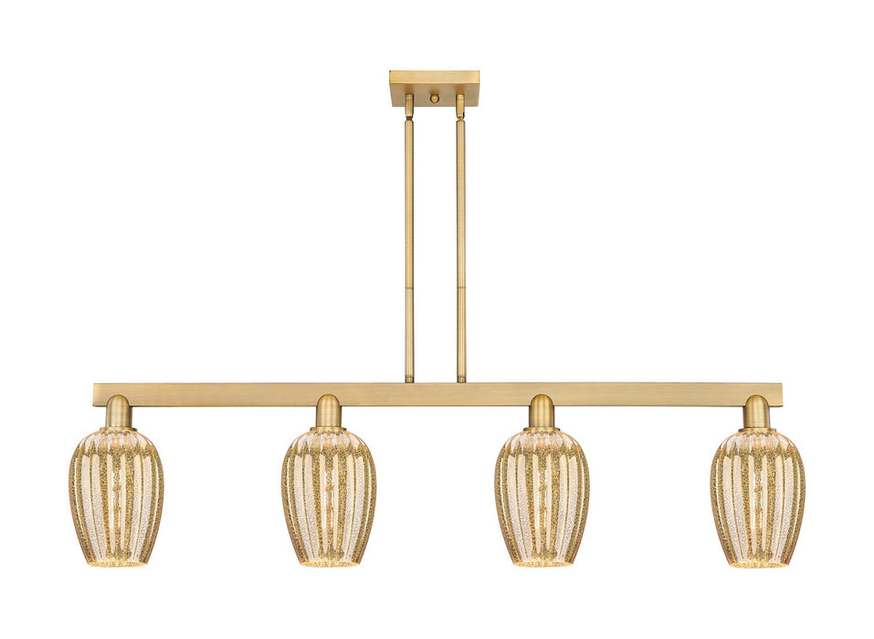 Innovations 716-4I-BB-G457-6ME Four Light Island Pendant, Brushed Brass