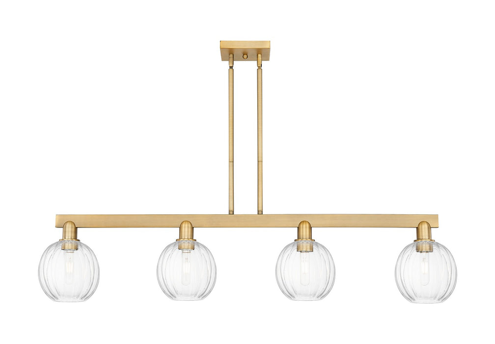 Innovations 716-4I-BB-G458-7CL Four Light Island Pendant, Brushed Brass