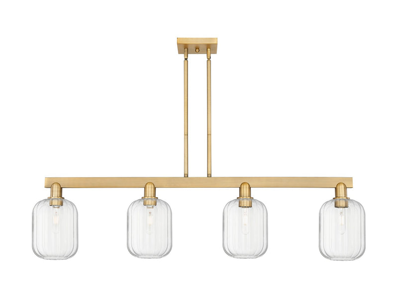 Innovations 716-4I-BB-G460-7CL Four Light Island Pendant, Brushed Brass