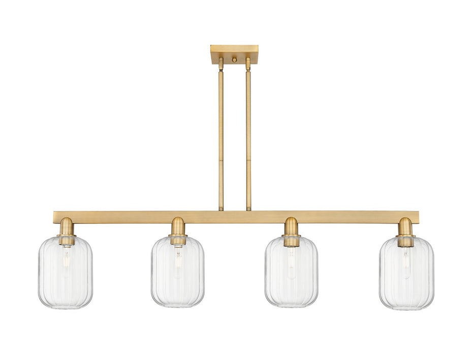 Innovations 716-4I-BB-G460-7CL Four Light Island Pendant, Brushed Brass