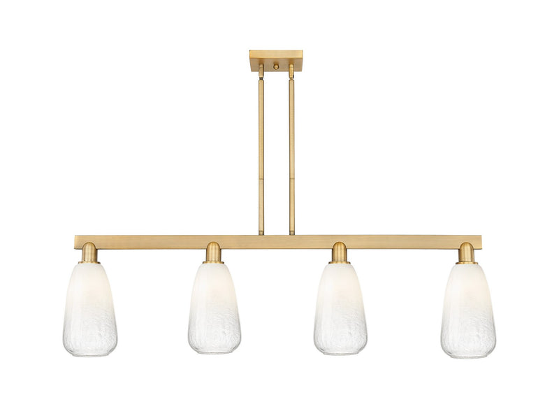 Innovations 716-4I-BB-G480-6OP Four Light Island Pendant, Brushed Brass