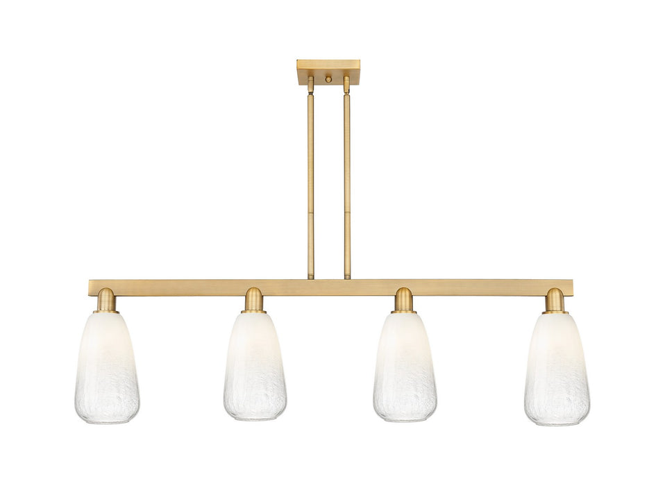 Innovations 716-4I-BB-G480-6OP Four Light Island Pendant, Brushed Brass