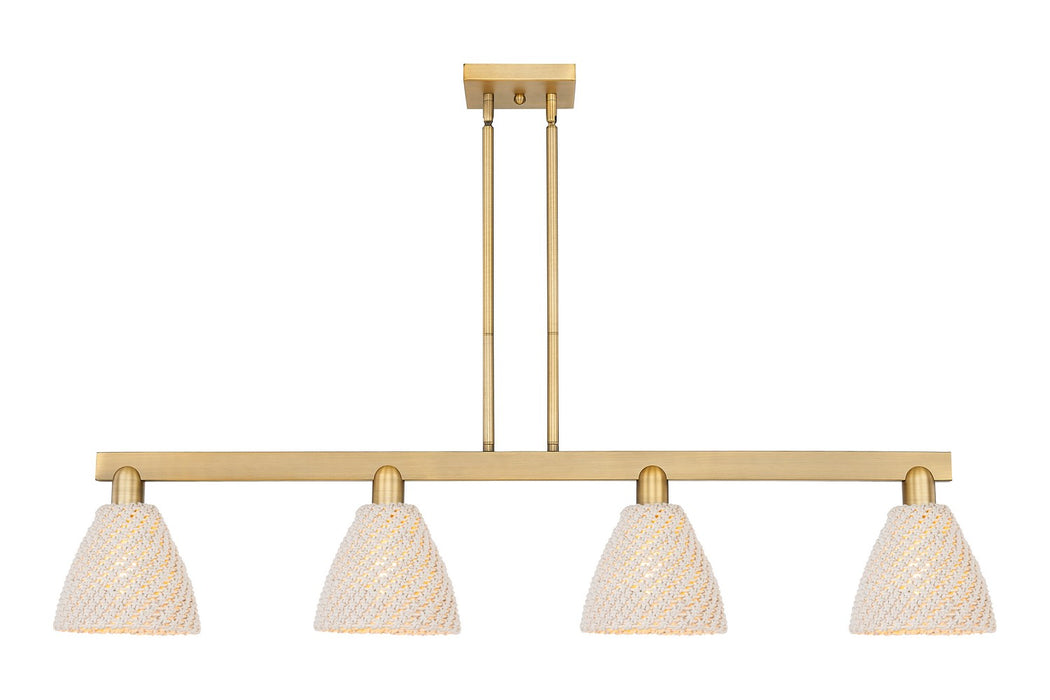 Innovations 716-4I-BB-NBD-75-NAT Four Light Island Pendant, Brushed Brass