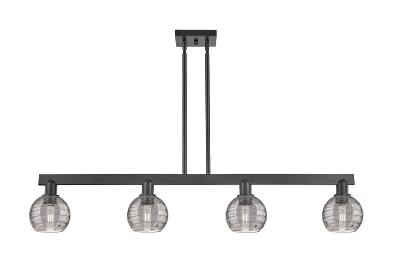 Innovations 716-4I-BK-G1213-6SM Four Light Island Pendant, Matte Black