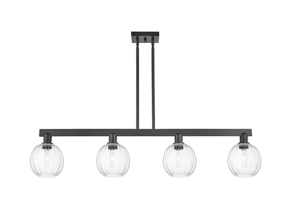 Innovations 716-4I-BK-G458-7CL Four Light Island Pendant, Matte Black