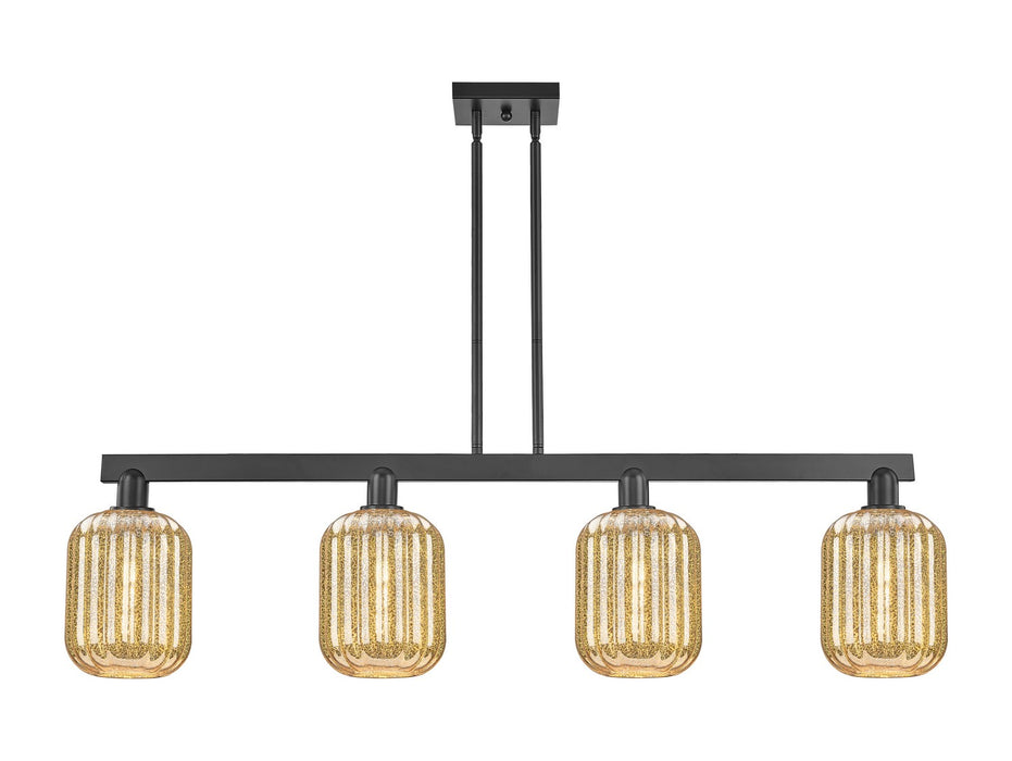 Innovations 716-4I-BK-G460-7ME Four Light Island Pendant, Matte Black