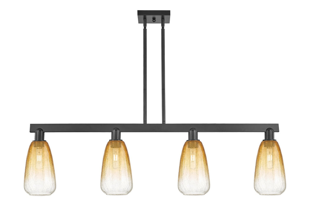 Innovations 716-4I-BK-G480-6AM Four Light Island Pendant, Matte Black