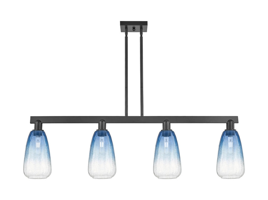 Innovations 716-4I-BK-G480-6SB Four Light Island Pendant, Matte Black