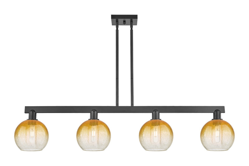 Innovations 716-4I-BK-G483-8AM Four Light Island Pendant, Matte Black