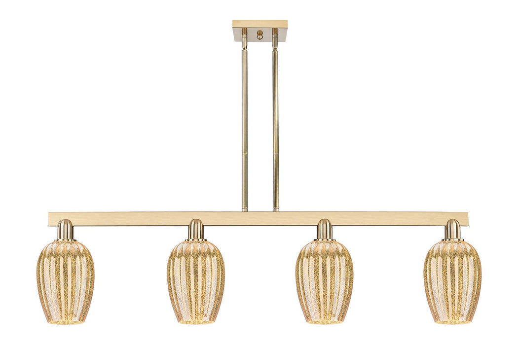 Innovations 716-4I-CB-G457-6ME Four Light Island Pendant, Champagne Bronze