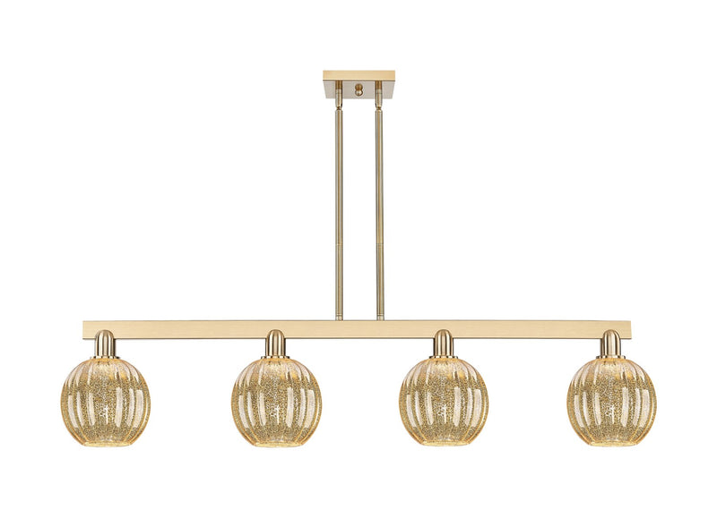Innovations 716-4I-CB-G458-7ME Four Light Island Pendant, Champagne Bronze