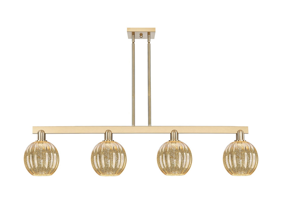 Innovations 716-4I-CB-G458-7ME Four Light Island Pendant, Champagne Bronze