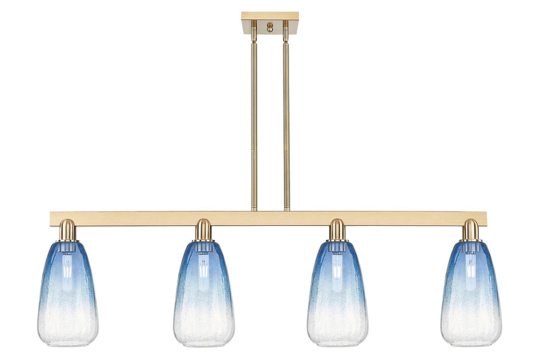 Innovations 716-4I-CB-G480-6SB Four Light Island Pendant, Champagne Bronze