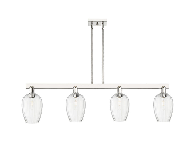 Innovations 716-4I-PN-G457-6CL Four Light Island Pendant, Polished Nickel