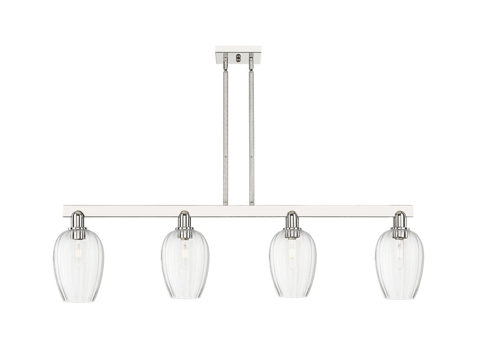 Innovations 716-4I-PN-G457-6CL Four Light Island Pendant, Polished Nickel