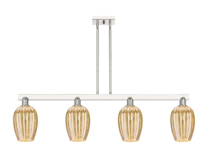 Innovations 716-4I-PN-G457-6ME Four Light Island Pendant, Polished Nickel