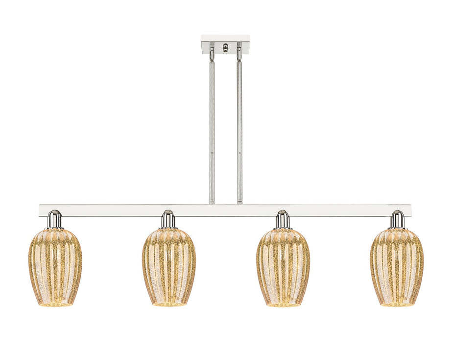 Innovations 716-4I-PN-G457-6ME Four Light Island Pendant, Polished Nickel