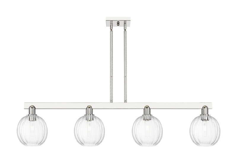 Innovations 716-4I-PN-G458-7CL Four Light Island Pendant, Polished Nickel