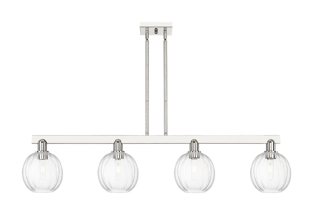 Innovations 716-4I-PN-G458-7CL Four Light Island Pendant, Polished Nickel