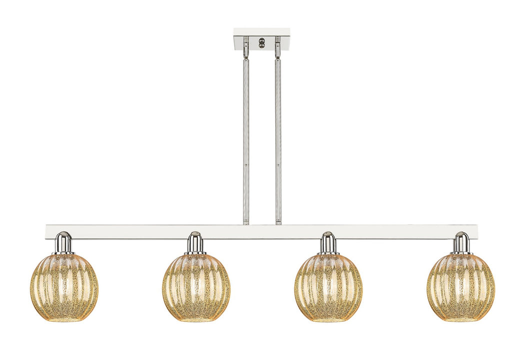 Innovations 716-4I-PN-G458-7ME Four Light Island Pendant, Polished Nickel