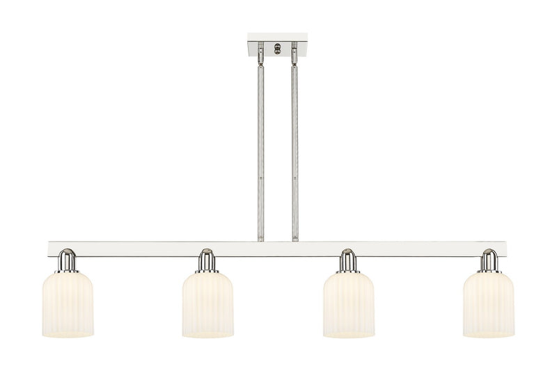 Innovations 716-4I-PN-G559-5GWH Four Light Island Pendant, Polished Nickel