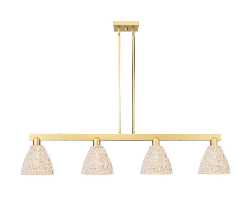 Innovations 716-4I-SG-NBD-75-NAT Four Light Island Pendant, Satin Gold