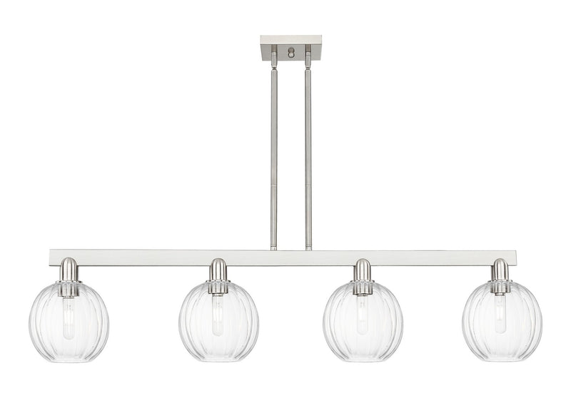 Innovations 716-4I-SN-G458-7CL Four Light Island Pendant, Brushed Satin Nickel