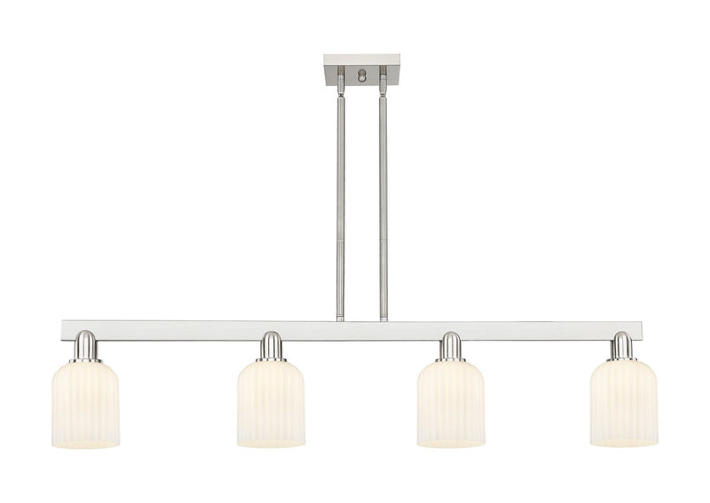 Innovations 716-4I-SN-G559-5GWH Four Light Island Pendant, Brushed Satin Nickel
