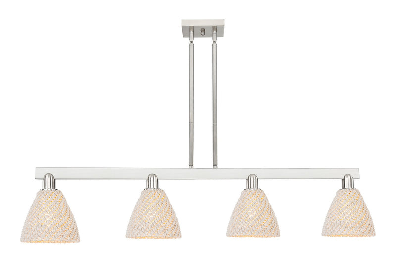 Innovations 716-4I-SN-NBD-75-NAT Four Light Island Pendant, Brushed Satin Nickel