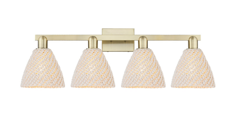 Innovations 716-4W-AB-NBD-75-NAT Four Light Bath Vanity, Antique Brass