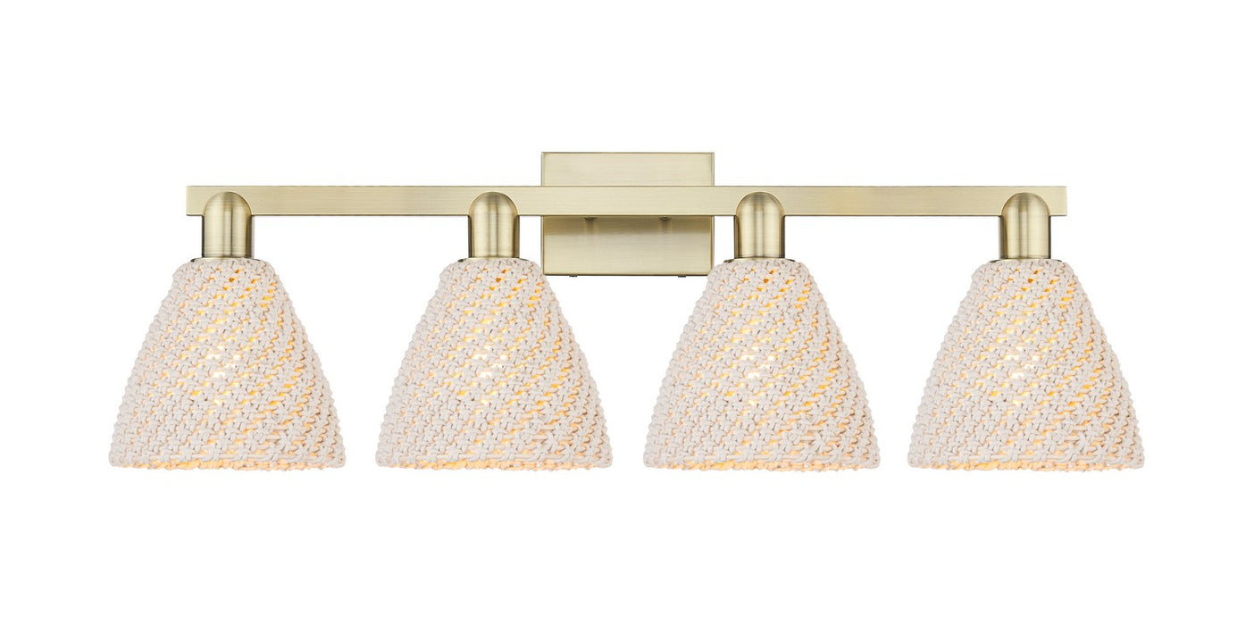 Innovations 716-4W-AB-NBD-75-NAT Four Light Bath Vanity, Antique Brass
