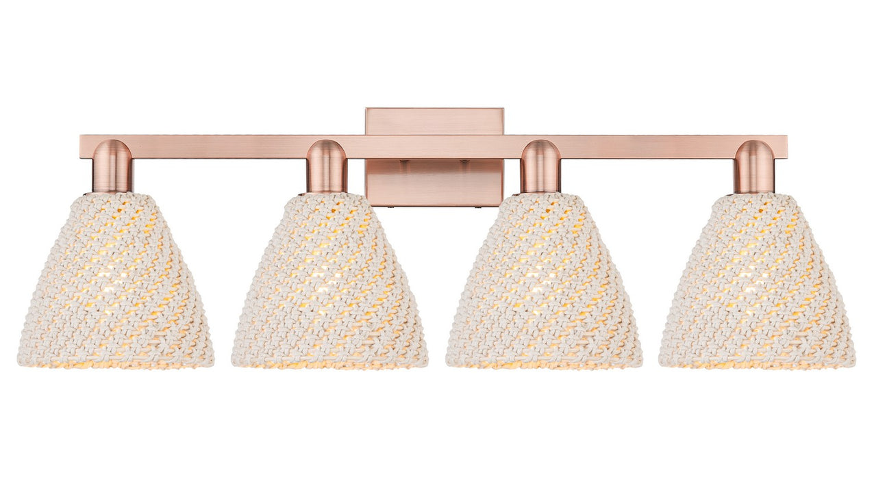 Innovations 716-4W-AC-NBD-75-NAT Four Light Bath Vanity, Antique Copper