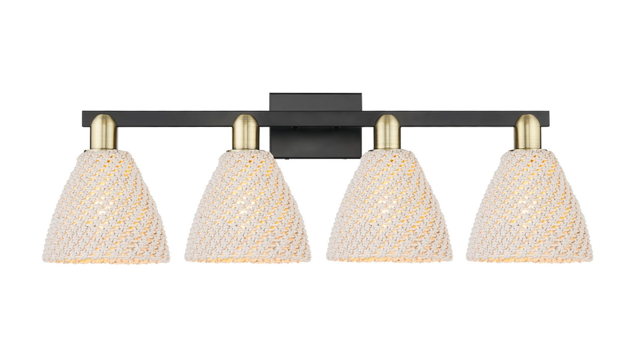 Innovations 716-4W-BAB-NBD-75-NAT Four Light Bath Vanity, Black Antique Brass