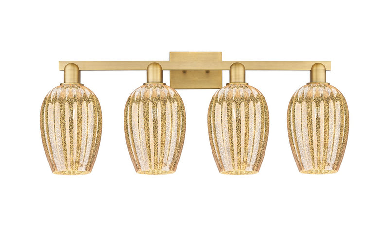 Innovations 716-4W-BB-G457-6ME Four Light Bath Vanity, Brushed Brass