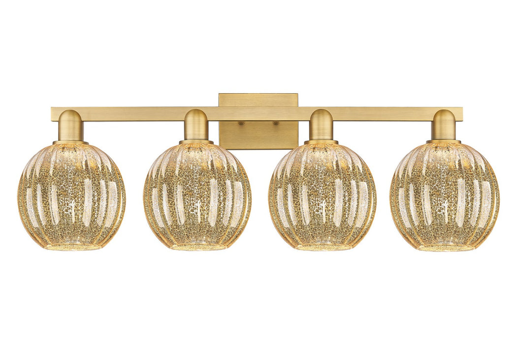 Innovations 716-4W-BB-G458-7ME Four Light Bath Vanity, Brushed Brass
