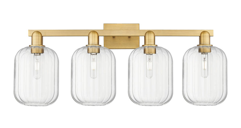Innovations 716-4W-BB-G460-7CL Four Light Bath Vanity, Brushed Brass