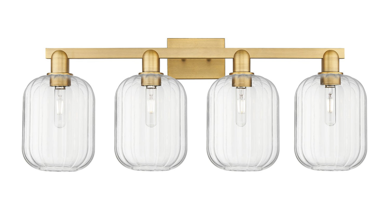 Innovations 716-4W-BB-G460-7CL Four Light Bath Vanity, Brushed Brass