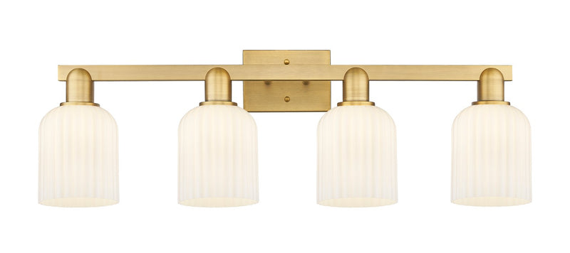 Innovations 716-4W-BB-G559-5GWH Four Light Bath Vanity, Brushed Brass