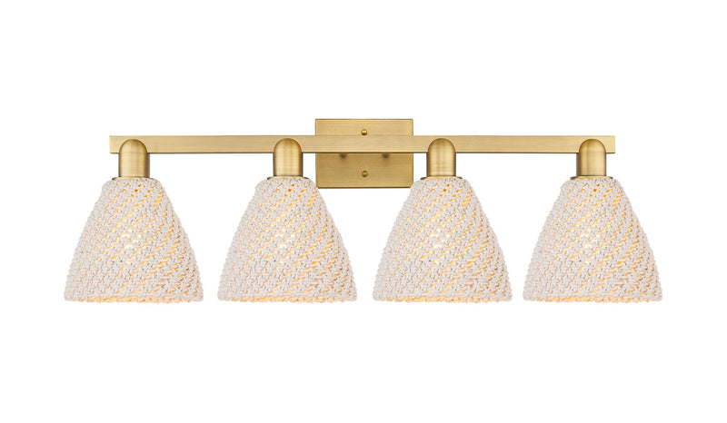 Innovations 716-4W-BB-NBD-75-NAT Four Light Bath Vanity, Brushed Brass