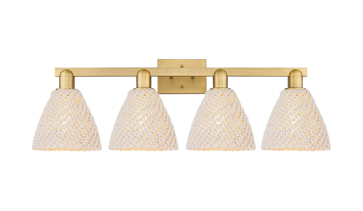 Innovations 716-4W-BB-NBD-75-NAT Four Light Bath Vanity, Brushed Brass