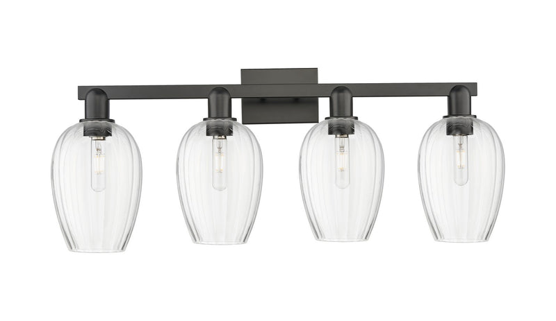 Innovations 716-4W-BK-G457-6CL Four Light Bath Vanity, Matte Black