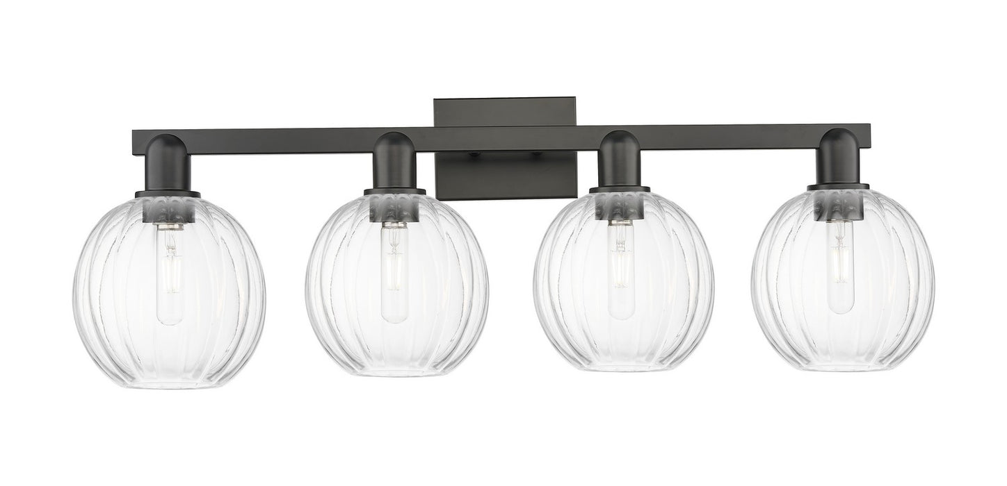 Innovations 716-4W-BK-G458-7CL Four Light Bath Vanity, Matte Black