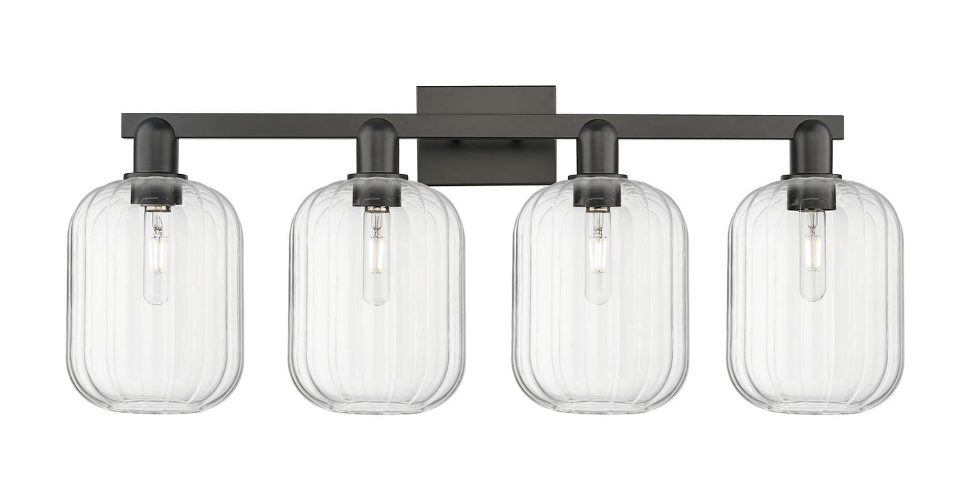 Innovations 716-4W-BK-G460-7CL Four Light Bath Vanity, Matte Black
