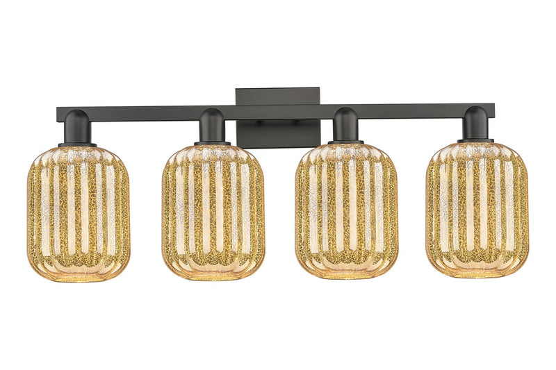 Innovations 716-4W-BK-G460-7ME Four Light Bath Vanity, Matte Black