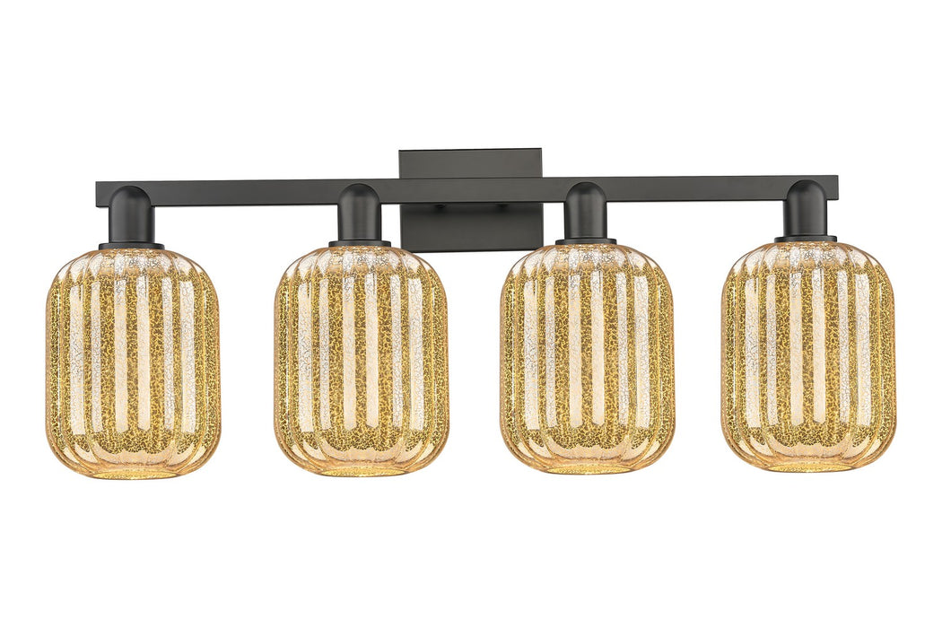 Innovations 716-4W-BK-G460-7ME Four Light Bath Vanity, Matte Black