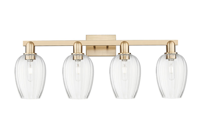 Innovations 716-4W-CB-G457-6CL Four Light Bath Vanity, Champagne Bronze