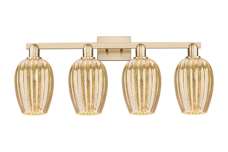 Innovations 716-4W-CB-G457-6ME Four Light Bath Vanity, Champagne Bronze